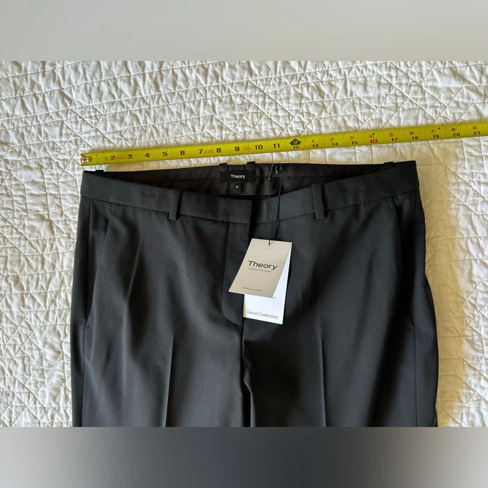 Theory Black Wool Demitria 4 Pants - Picture 4 of 7
